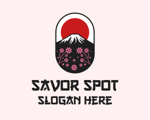 Mount Fuji Cherry Blossom logo design