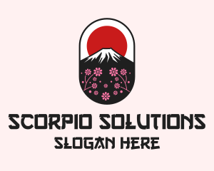 Mount Fuji Cherry Blossom logo design