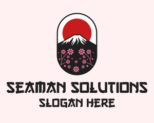 Mount Fuji Cherry Blossom logo design