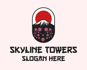 Mount Fuji Cherry Blossom logo design