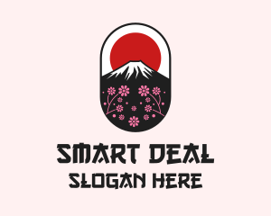 Mount Fuji Cherry Blossom logo design