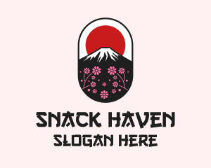 Mount Fuji Cherry Blossom logo design