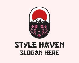 Mount Fuji Cherry Blossom logo design