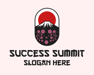 Mount Fuji Cherry Blossom logo design