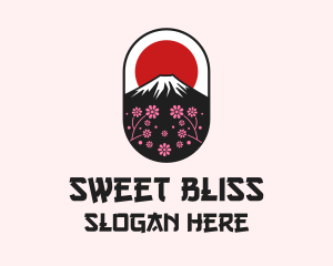 Mount Fuji Cherry Blossom logo design