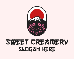 Mount Fuji Cherry Blossom logo design