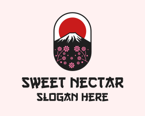 Mount Fuji Cherry Blossom logo design