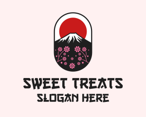 Mount Fuji Cherry Blossom logo design