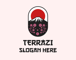 Mount Fuji Cherry Blossom logo design