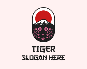 Mount Fuji Cherry Blossom logo design