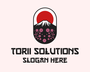 Mount Fuji Cherry Blossom logo design