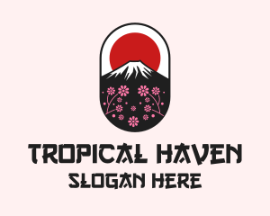 Mount Fuji Cherry Blossom logo design