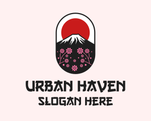 Mount Fuji Cherry Blossom logo design