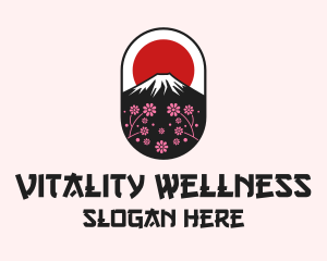 Mount Fuji Cherry Blossom logo design