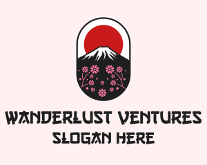 Traveller - Mount Fuji Cherry Blossom logo design