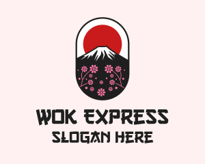 Mount Fuji Cherry Blossom logo design