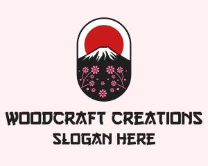 Mount Fuji Cherry Blossom logo design