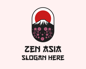 Asia - Mount Fuji Cherry Blossom logo design