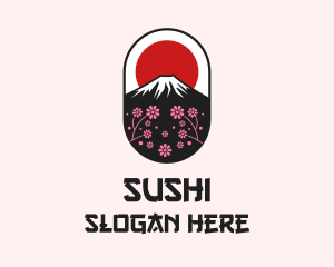 Mount Fuji Cherry Blossom logo design