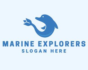 Marine Flower Dolphin logo design