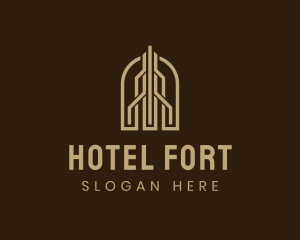 Luxury Hotel Skyscraper Realty logo design