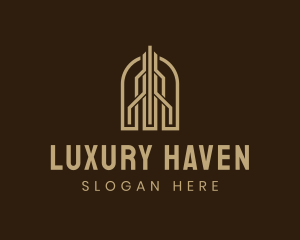 Luxury Hotel Skyscraper Realty logo design