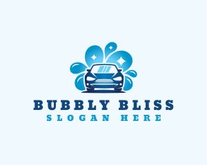 Car wash bubble logo design