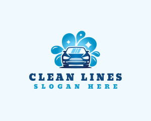 Car wash bubble logo design