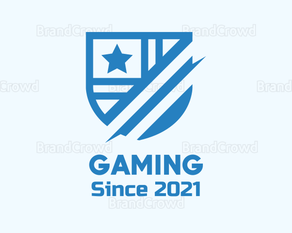 Blue Star Crest Shield Logo