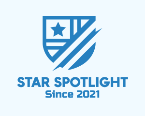 Blue Star Crest Shield logo design