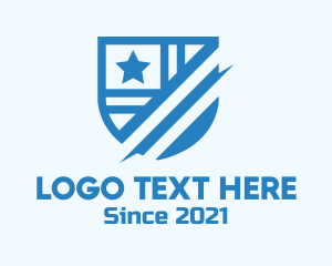 Sports Club - Blue Star Crest Shield logo design