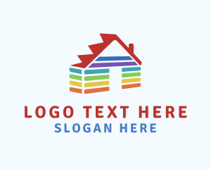 Builders - Rainbow Wood Cabin logo design