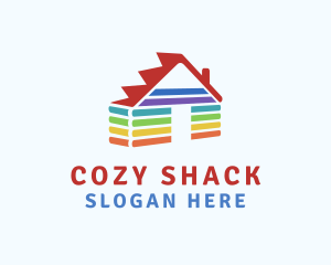 Shack - Rainbow Wood Cabin logo design