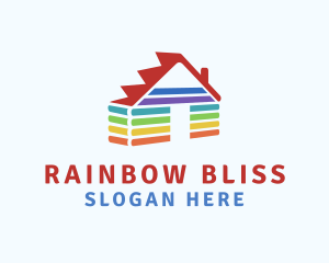 Rainbow Wood Cabin logo design