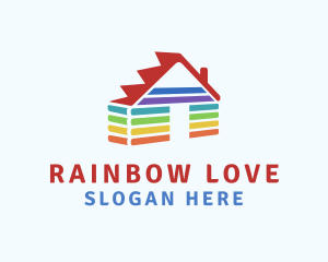 Rainbow Wood Cabin logo design