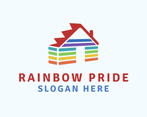 Rainbow Wood Cabin logo design