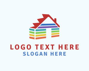 Homestead - Rainbow Wood Cabin logo design