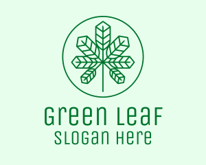 Dispensary - Geometric Cannabis Marijuana Leaf logo design