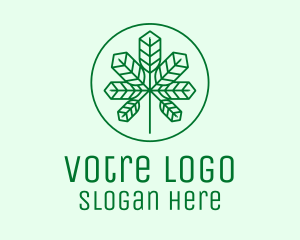 Marijuana Dispensary - Geometric Cannabis Marijuana Leaf logo design