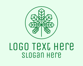 Leaf - Geometric Cannabis Marijuana Leaf logo design