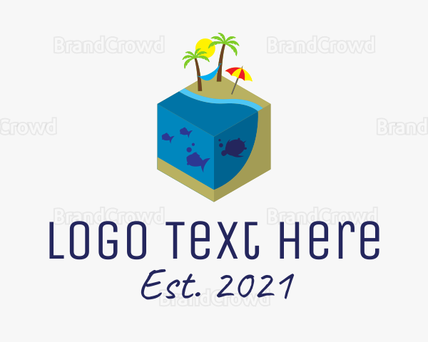 Isometric Island Resort Logo