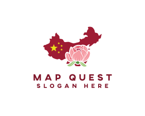 China Peony Map logo design