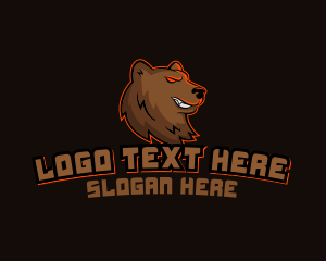 Streamer - Wild Grizzly Bear logo design