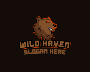 Wild Grizzly Bear logo design