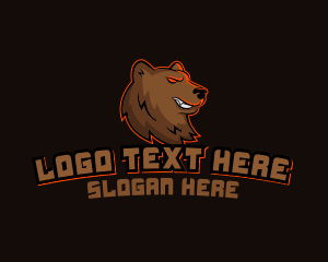 Gamer - Wild Grizzly Bear logo design