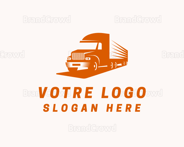 Orange Logistics Truck Logo