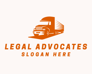 Orange Logistics Truck Logo