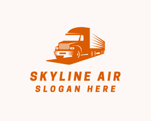 Orange Logistics Truck Logo