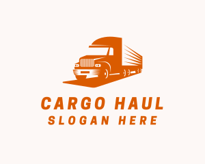 Orange Logistics Truck logo design