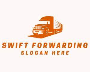 Orange Logistics Truck logo design